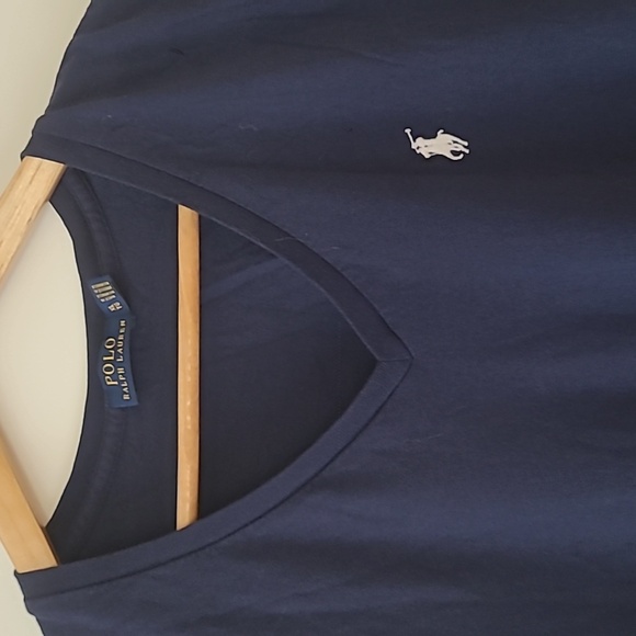 Polo Ralph Lauren Navy Blue V-neck Tshirt - Picture 3 of 3